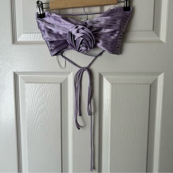 Shareen Collections Lilac Satin Maxi Skirt and Crop Top Set size 8 - Picture 2 of 13